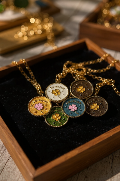 Collier Médaille Bonheur Jungle Gold