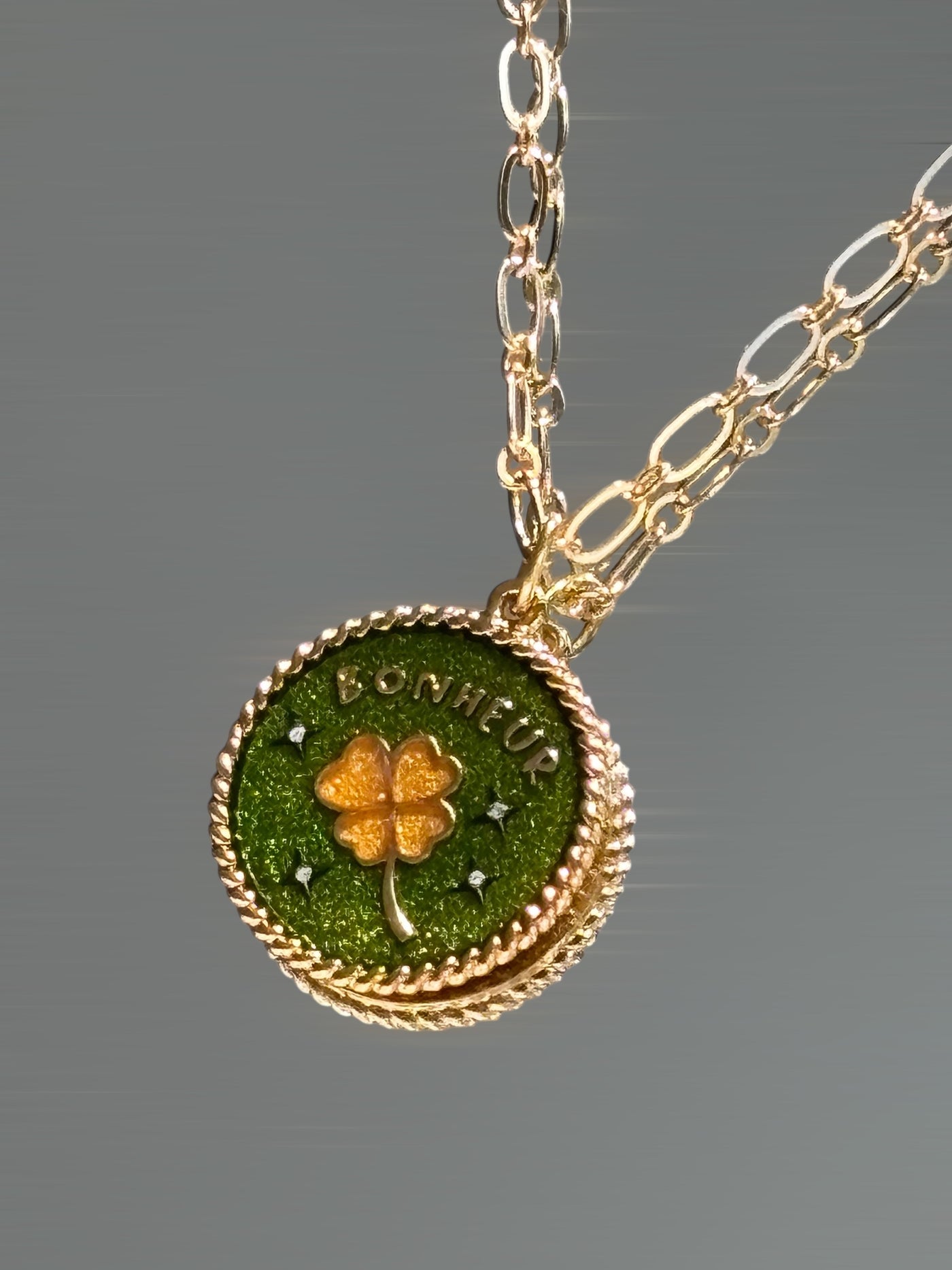 Collier Médaille Bonheur Jungle Gold
