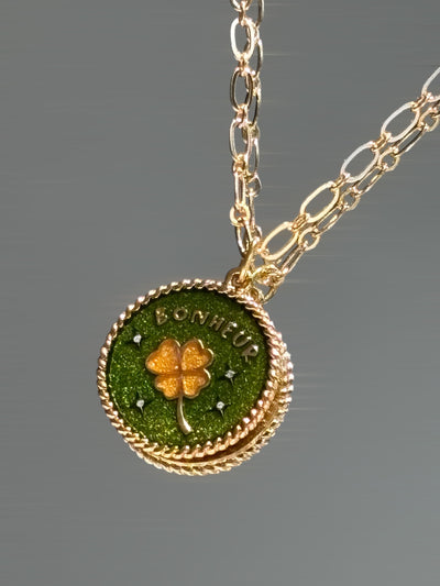 Collier Médaille Bonheur Jungle Gold