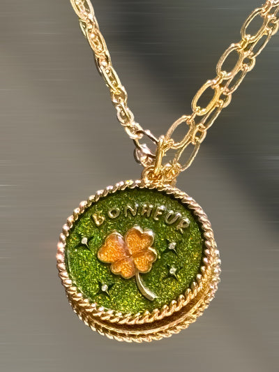 Collier Médaille Bonheur Jungle Gold