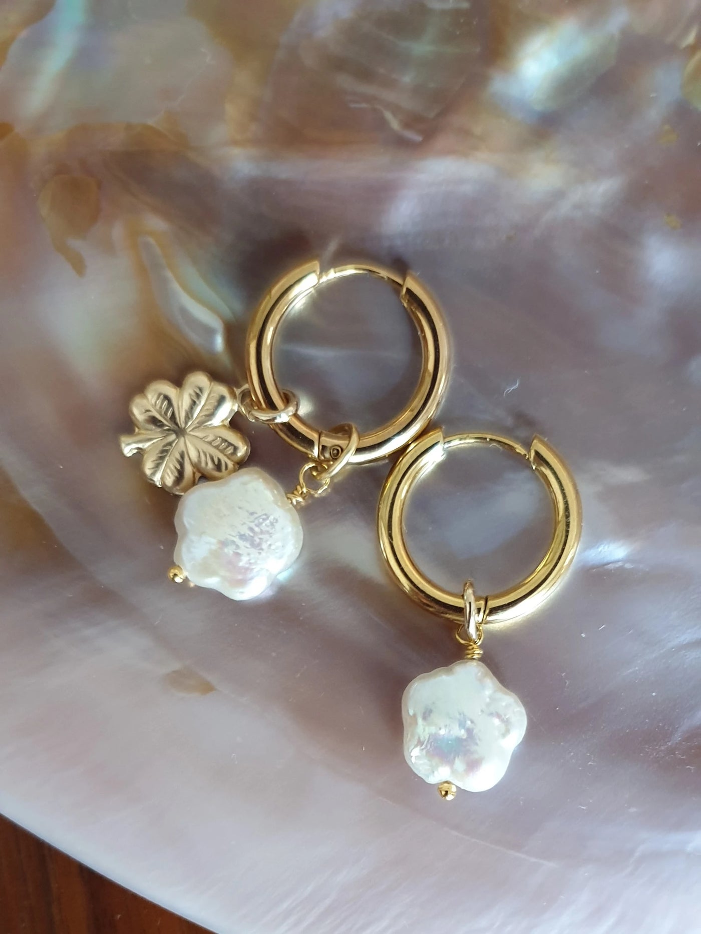 Boucles D'Oreilles Perles Fleur