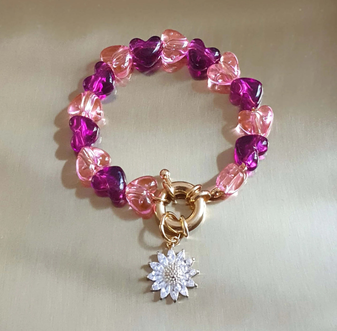 Bracelet Swarovski Flower Pink