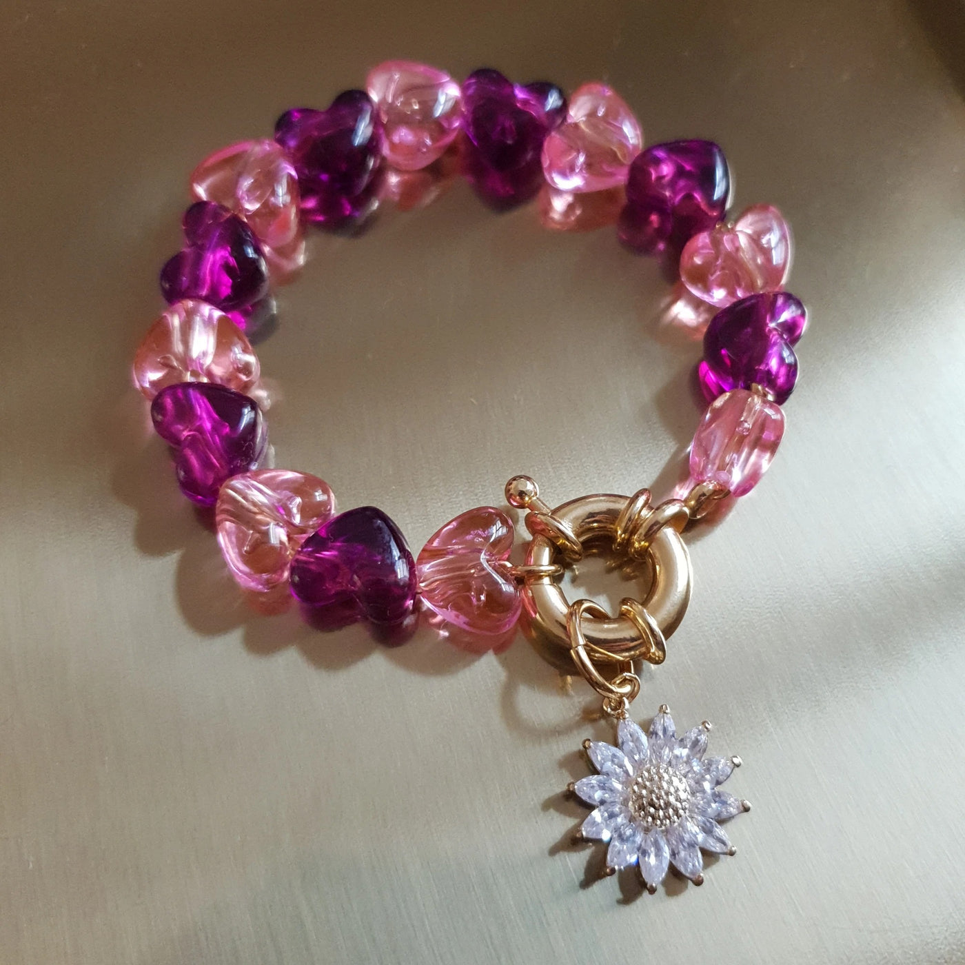 Bracelet Swarovski Flower Pink