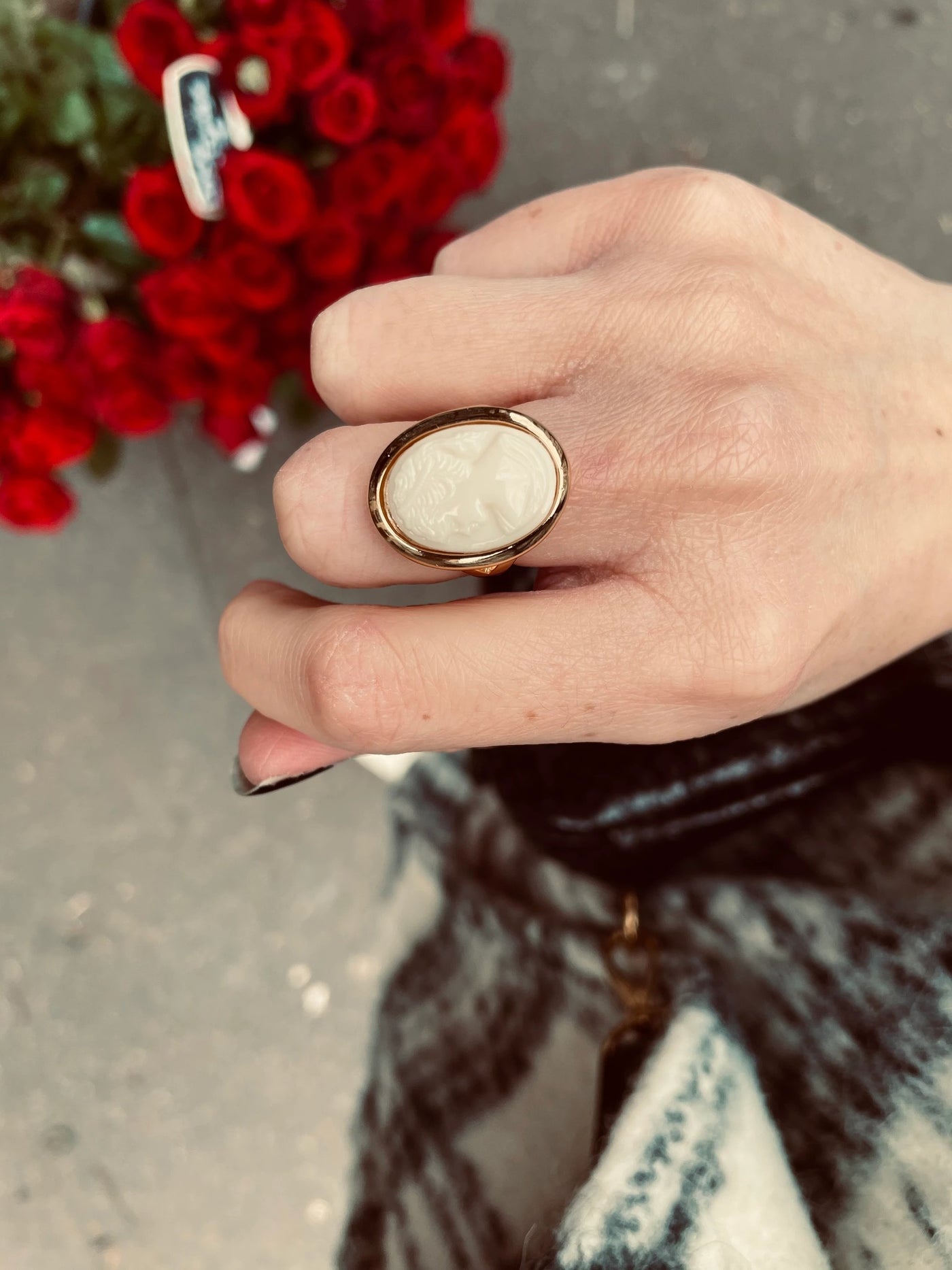 Bague Caméo Blanc